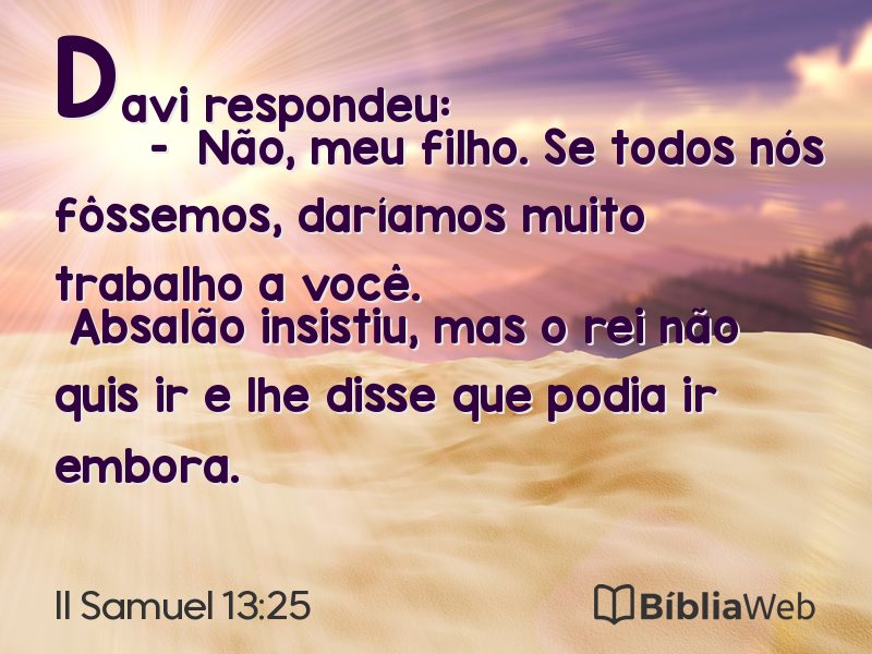 II Samuel 13:25 em imagem para compartilhar