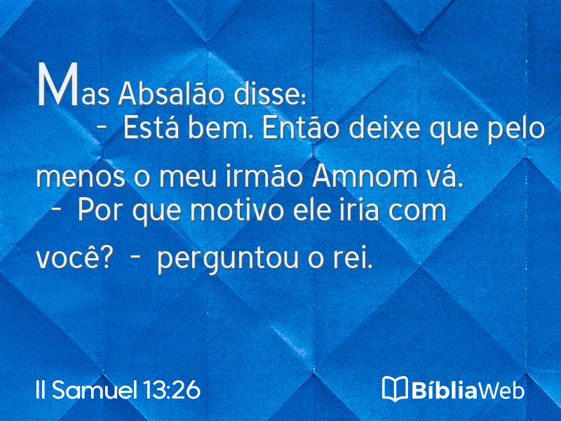 II Samuel 13:26 em imagem para compartilhar