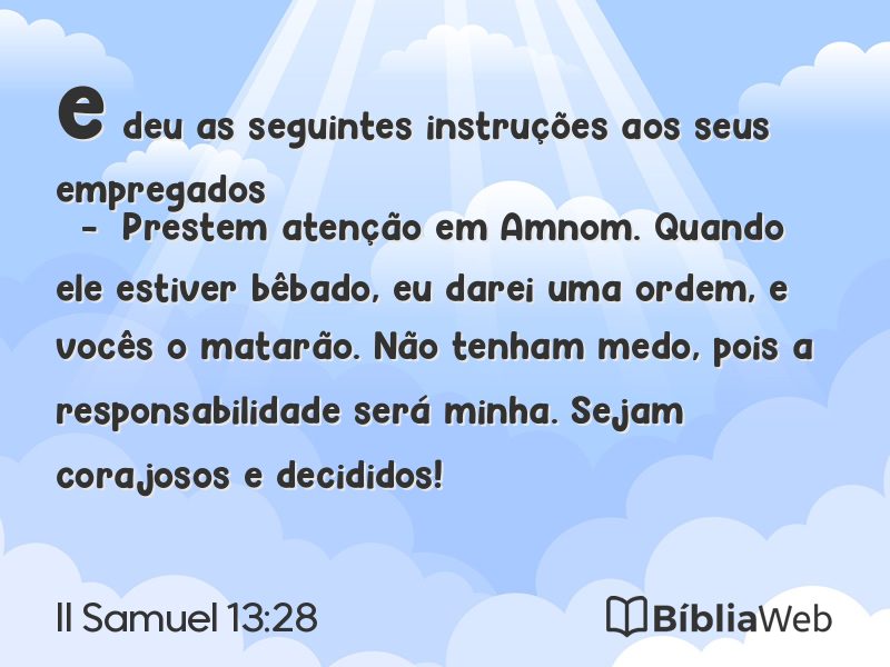 II Samuel 13:28 em imagem para compartilhar