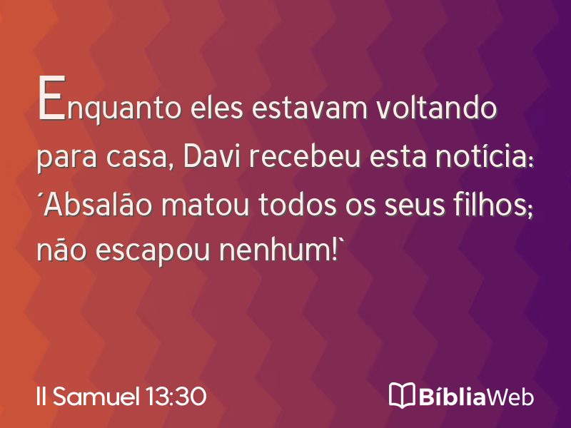 II Samuel 13:30 em imagem para compartilhar