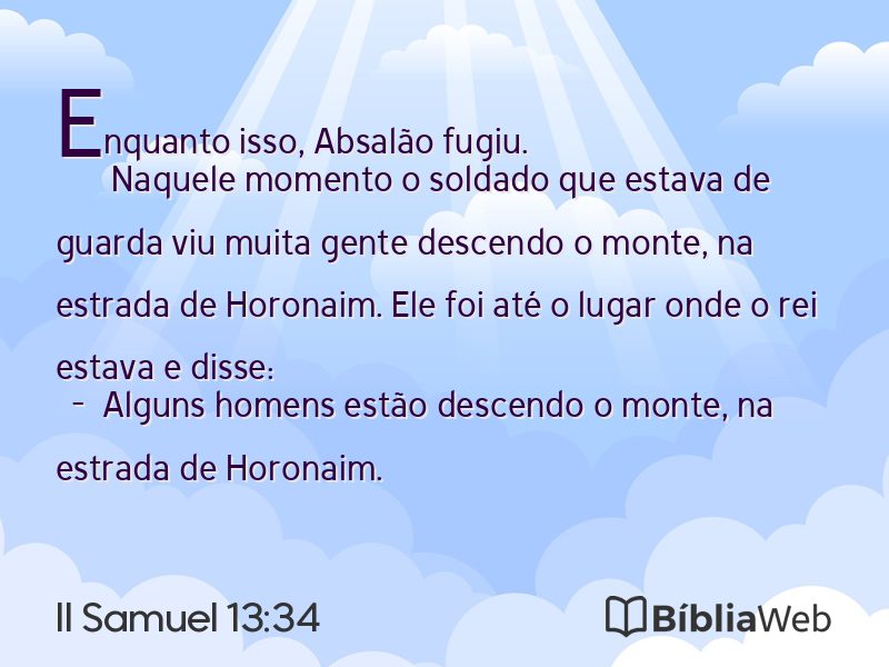 II Samuel 13:34 em imagem para compartilhar