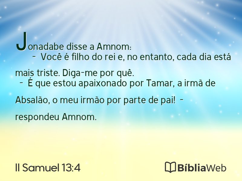 II Samuel 13:4 em imagem para compartilhar