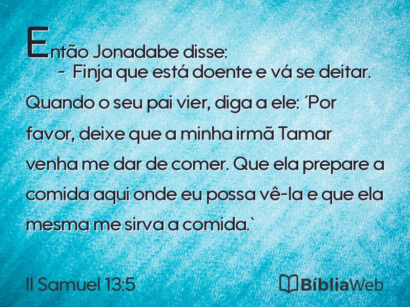 II Samuel 13:5 em imagem para compartilhar