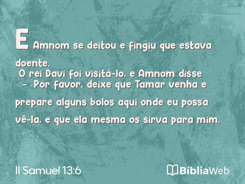 II Samuel 13:6 em imagem para compartilhar