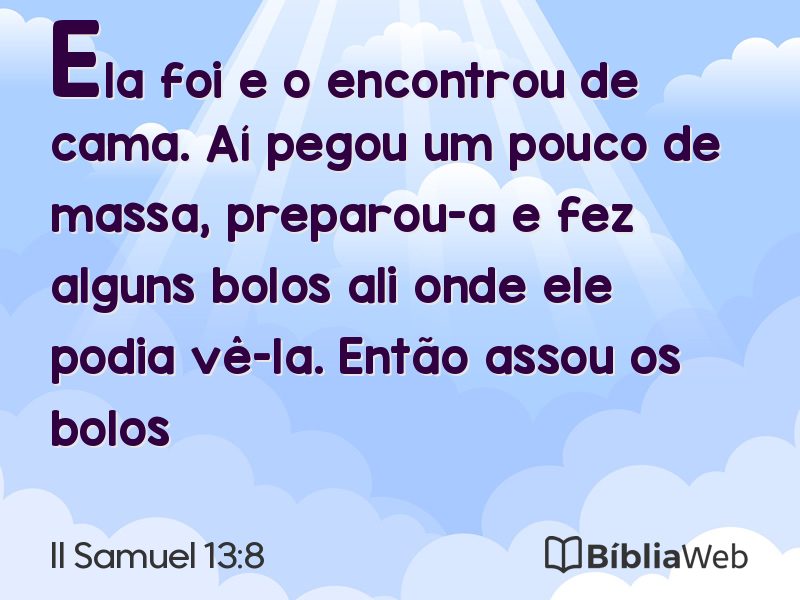 II Samuel 13:8 em imagem para compartilhar