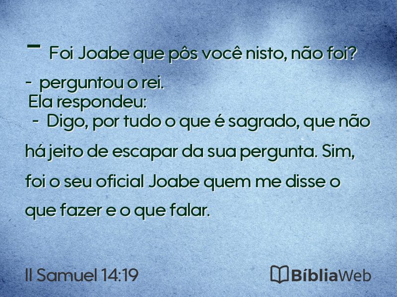 II Samuel 14:19 em imagem para compartilhar