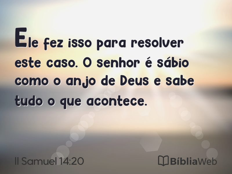 II Samuel 14:20 em imagem para compartilhar