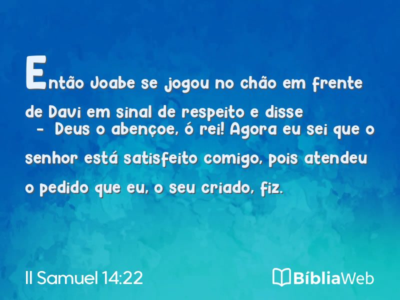 II Samuel 14:22 em imagem para compartilhar