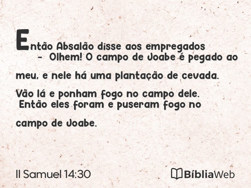 II Samuel 14:30 em imagem para compartilhar