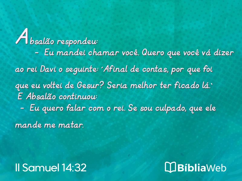 II Samuel 14:32 em imagem para compartilhar