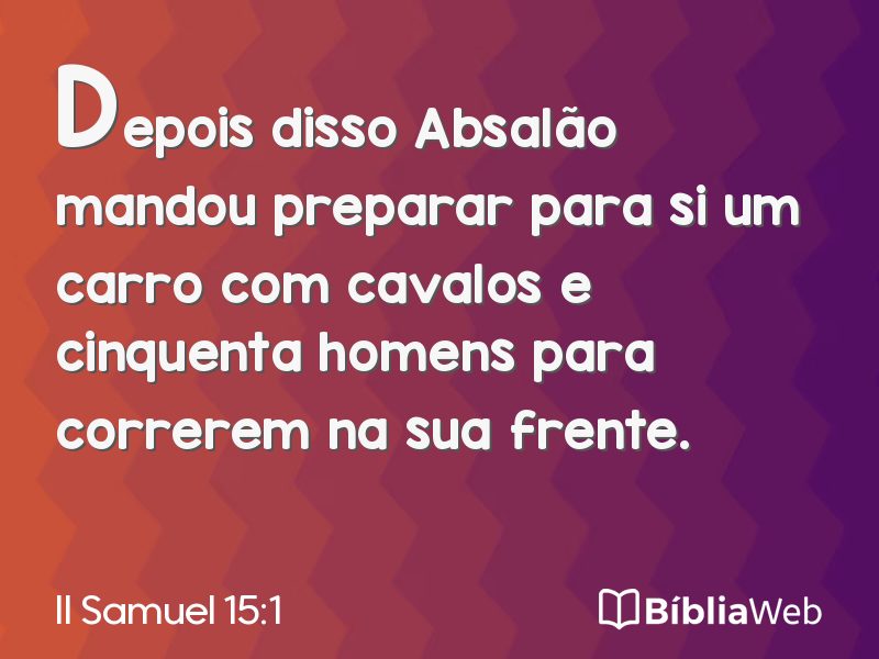 II Samuel 15:1 em imagem para compartilhar