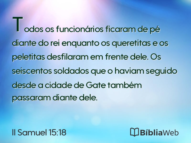 II Samuel 15:18 em imagem para compartilhar