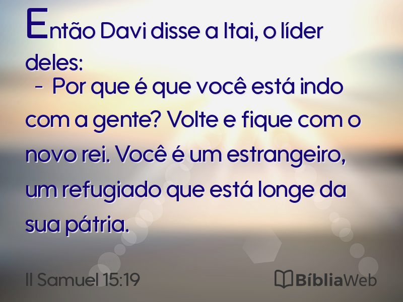II Samuel 15:19 em imagem para compartilhar