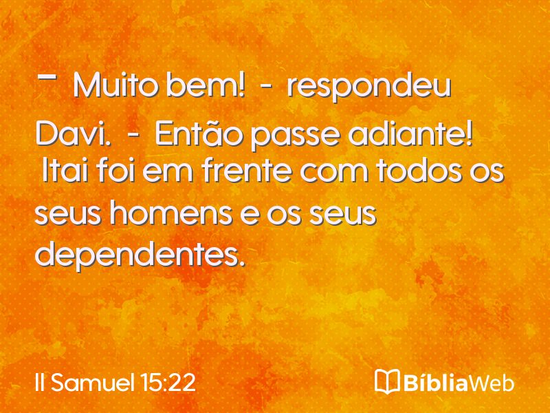 II Samuel 15:22 em imagem para compartilhar
