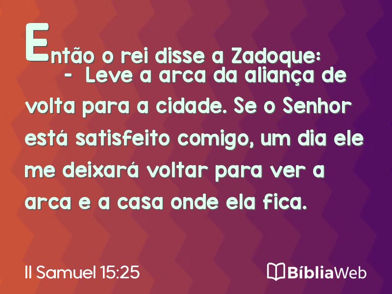 II Samuel 15:25 em imagem para compartilhar