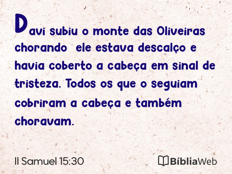 II Samuel 15:30 em imagem para compartilhar