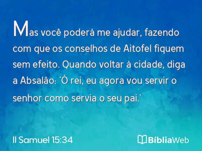 II Samuel 15:34 em imagem para compartilhar