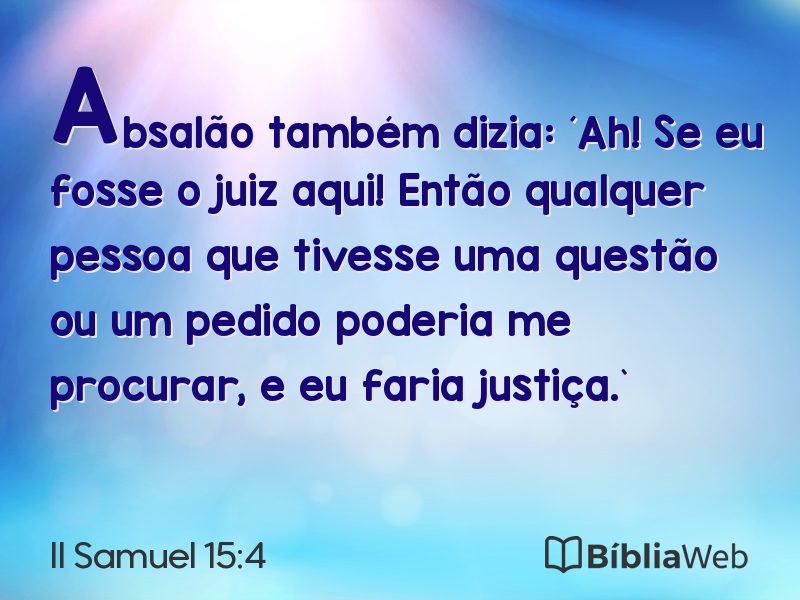II Samuel 15:4 em imagem para compartilhar