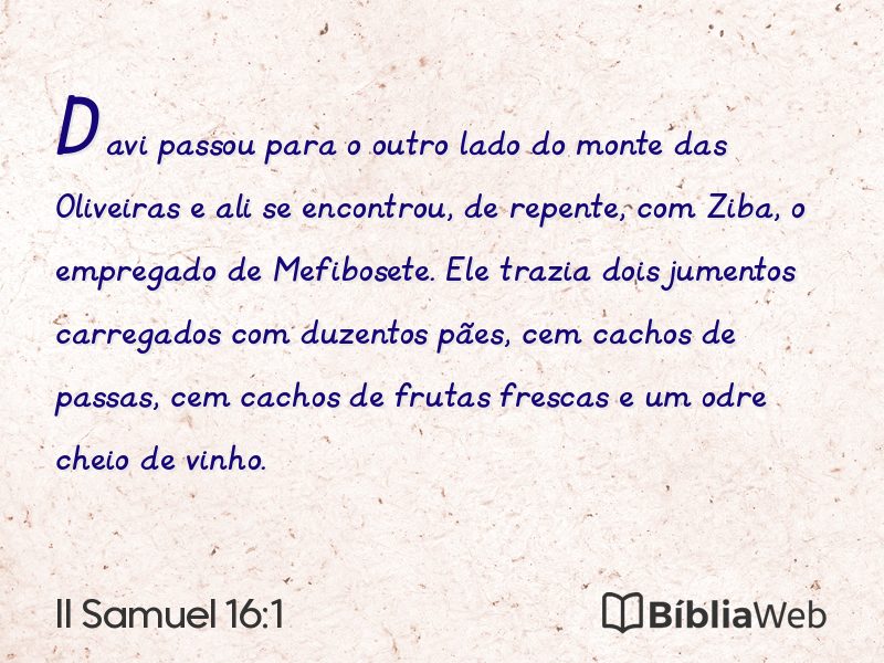 II Samuel 16:1 em imagem para compartilhar