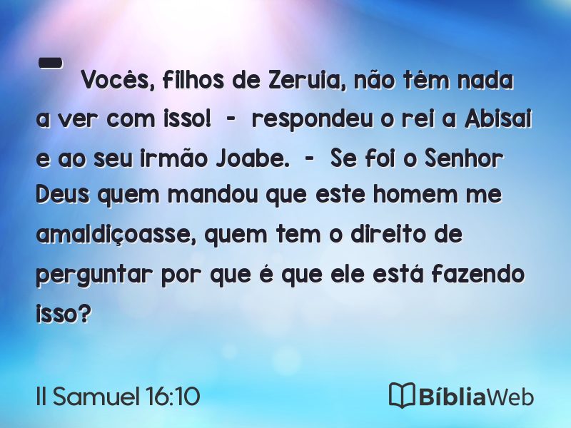 II Samuel 16:10 em imagem para compartilhar