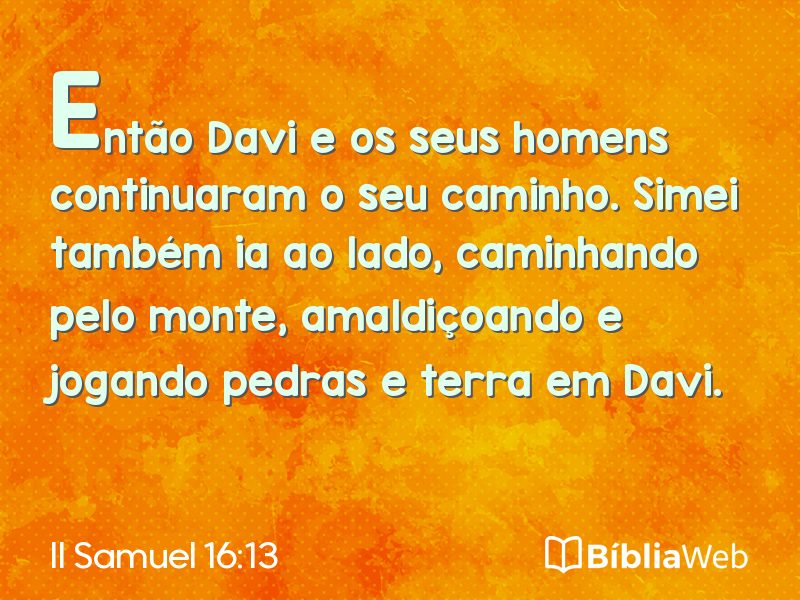 II Samuel 16:13 em imagem para compartilhar