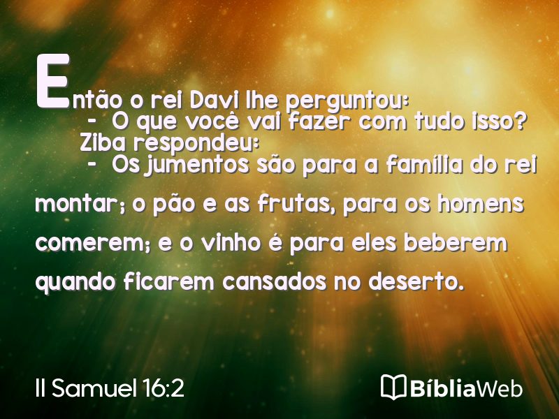 II Samuel 16:2 em imagem para compartilhar