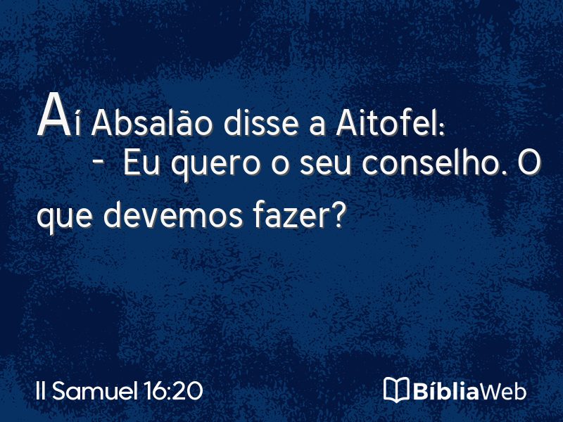 II Samuel 16:20 em imagem para compartilhar