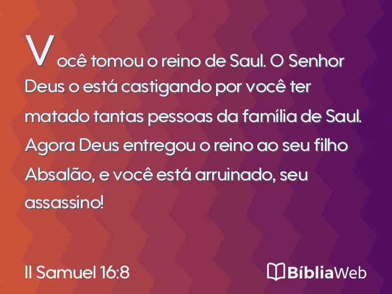 II Samuel 16:8 em imagem para compartilhar