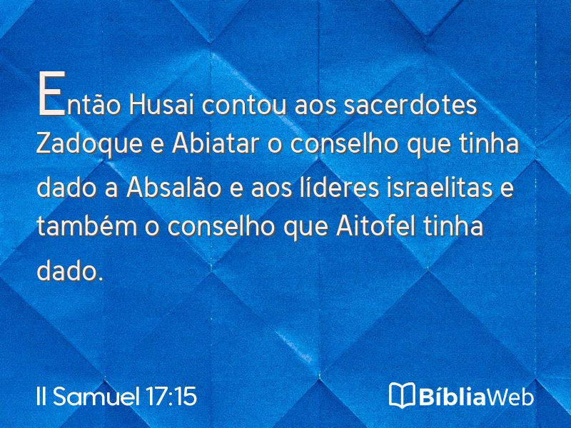 II Samuel 17:15 em imagem para compartilhar