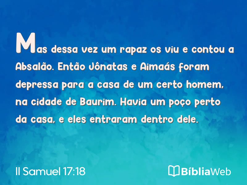 II Samuel 17:18 em imagem para compartilhar