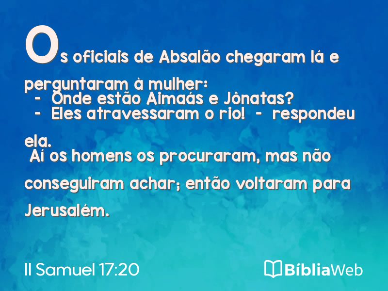 II Samuel 17:20 em imagem para compartilhar