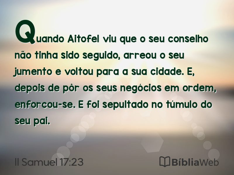II Samuel 17:23 em imagem para compartilhar