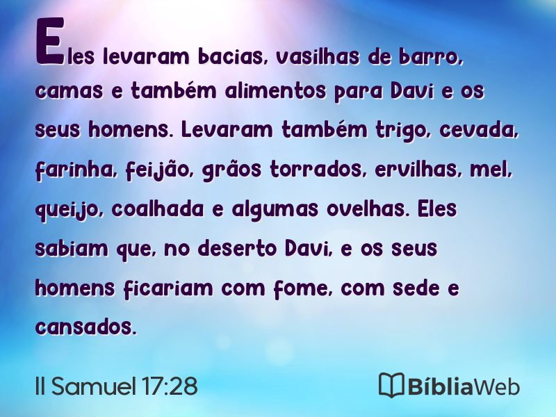 II Samuel 17:28 em imagem para compartilhar