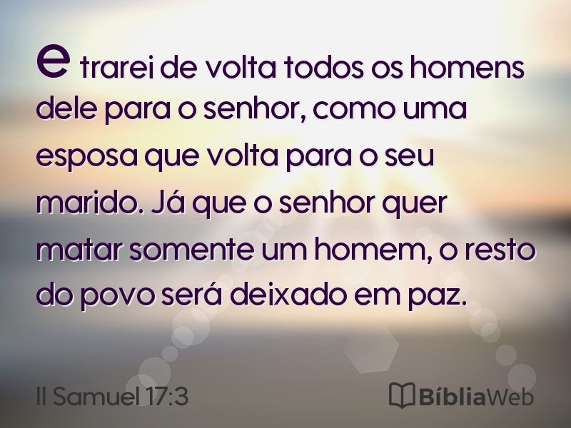 II Samuel 17:3 em imagem para compartilhar