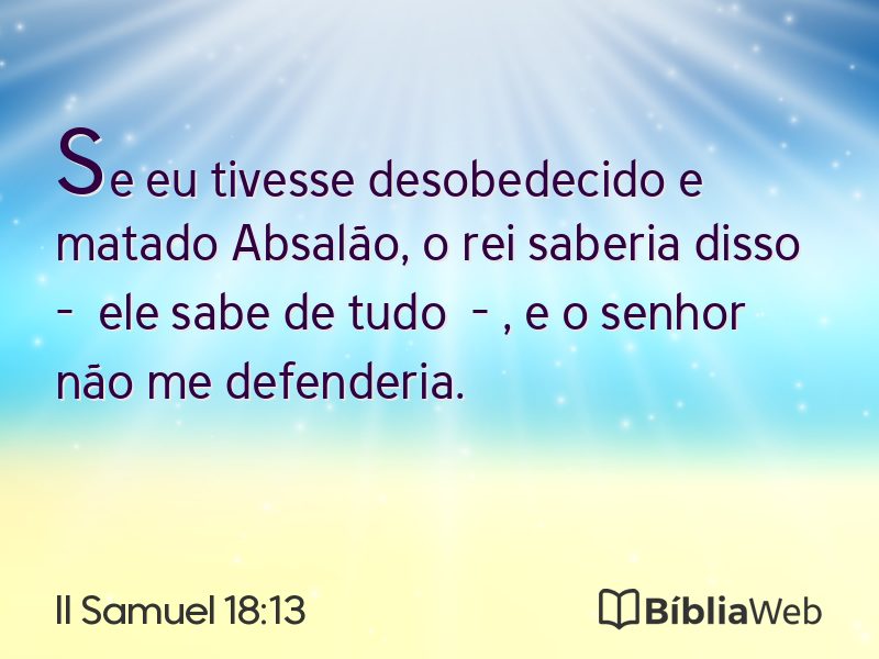 II Samuel 18:13 em imagem para compartilhar