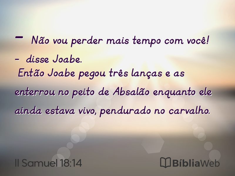 II Samuel 18:14 em imagem para compartilhar