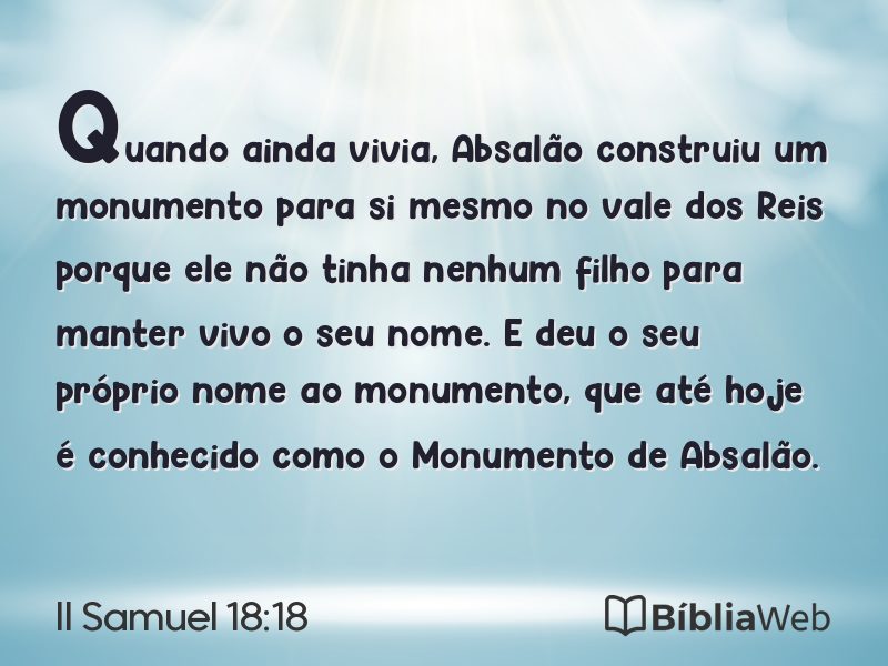 II Samuel 18:18 em imagem para compartilhar