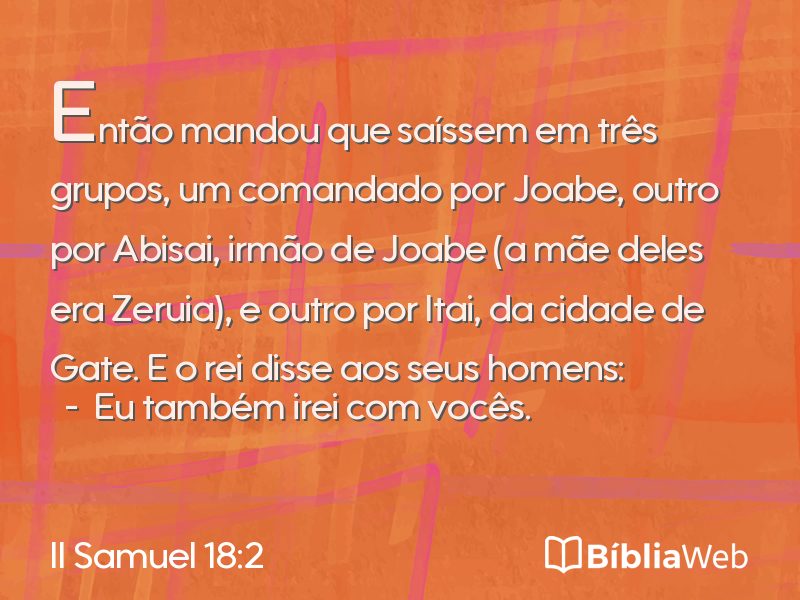 II Samuel 18:2 em imagem para compartilhar