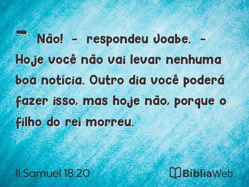II Samuel 18:20 em imagem para compartilhar