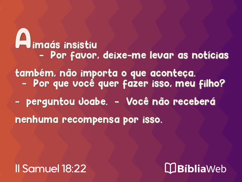 II Samuel 18:22 em imagem para compartilhar