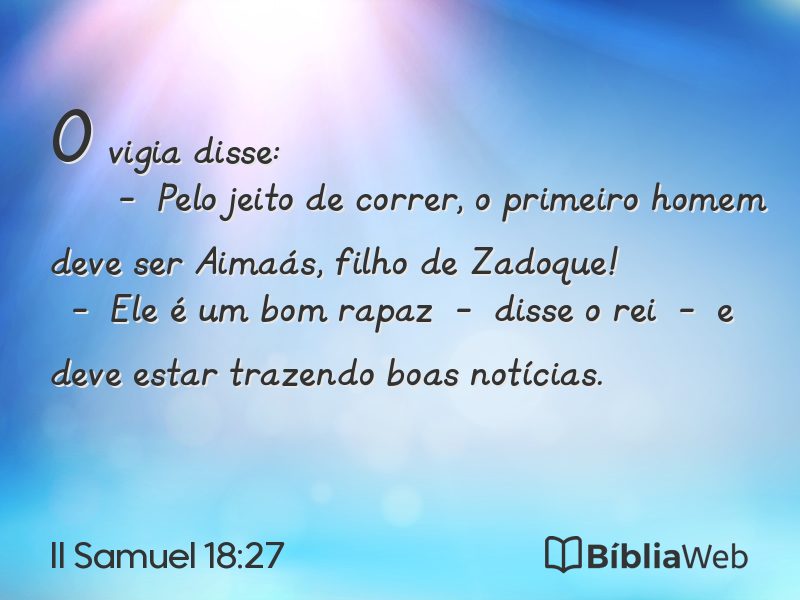 II Samuel 18:27 em imagem para compartilhar