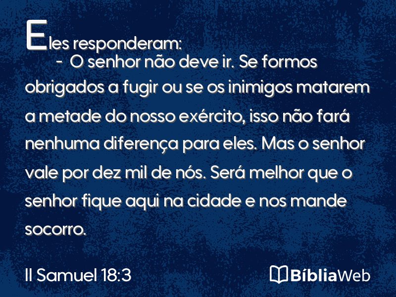II Samuel 18:3 em imagem para compartilhar