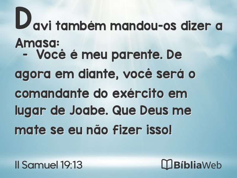 II Samuel 19:13 em imagem para compartilhar