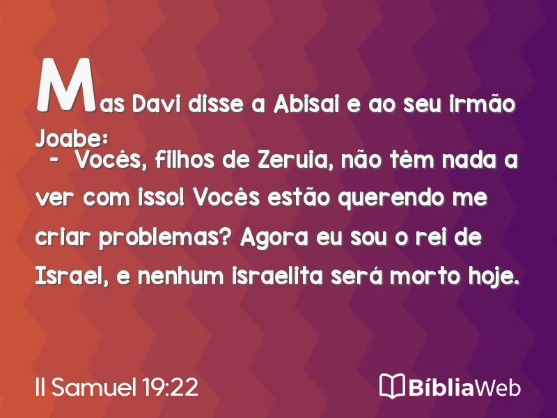 II Samuel 19:22 em imagem para compartilhar