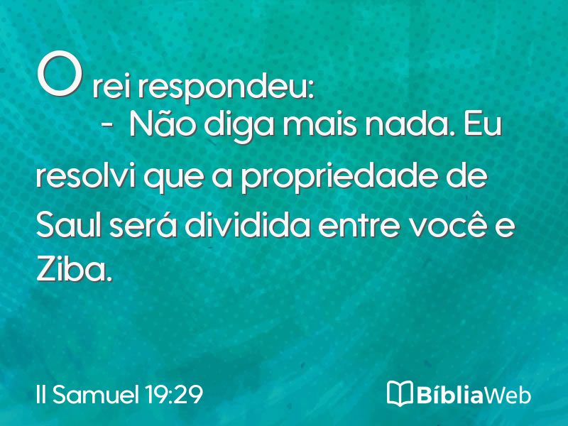 II Samuel 19:29 em imagem para compartilhar