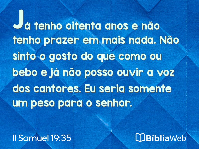 II Samuel 19:35 em imagem para compartilhar