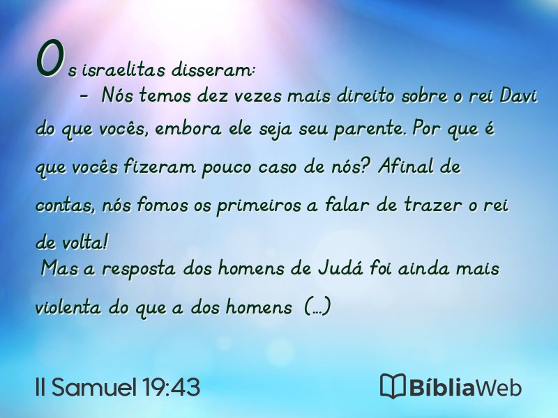 II Samuel 19:43 em imagem para compartilhar