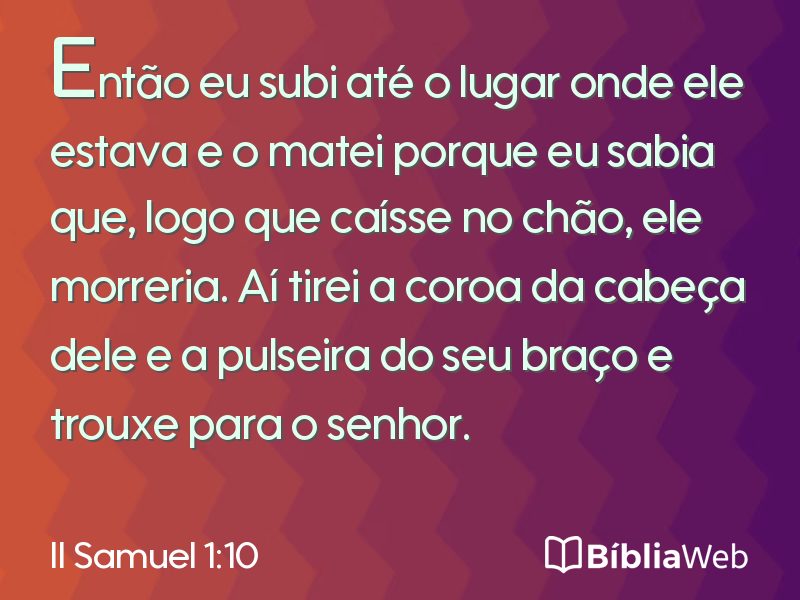 II Samuel 1:10 em imagem para compartilhar