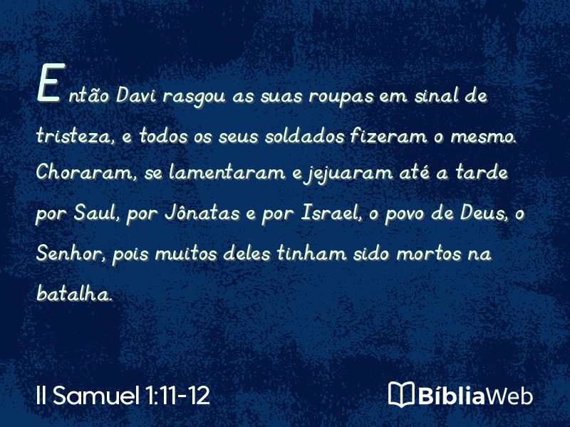 II Samuel 1:11-12 em imagem para compartilhar