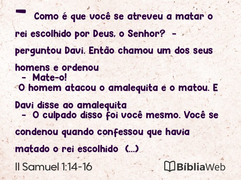 II Samuel 1:14-16 em imagem para compartilhar
